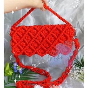 Handmade Macrame Hand Bag | Red Sexy Bag | Handcrafted Bag | Clutch Purse Bag | Bohemian Bag | Unique Gift
