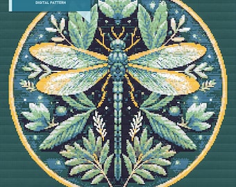 Libellen Kreuzstichmuster: Florales Naturdesign - PDF Download