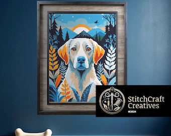 Labrador Retriever Dog Cross Stitch Pattern