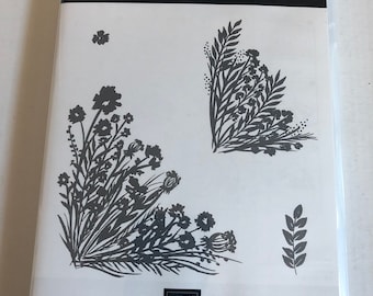 Stampin' UP Corner Bouquet, stamp set, leaves and flowers New