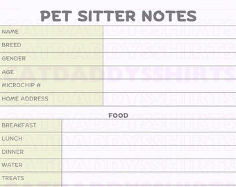 Pet Sitter Planner PDF — Care Checklist for Pet Owners & Sitters