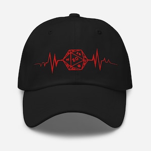 D & D Stranger Things inspiriert Hut: 5E Dungeons and Dragons Retro Dad Cap | Rotes W20 DnD 80er Throwback