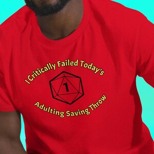 DND Dungeons and Dragons D&D Shirt - Saving Throw D20 Critical Fail as Adult