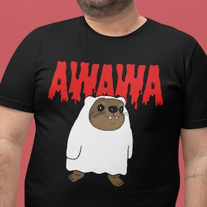 Ghost Hyrax Awawa Halloween Unisex T-Shirt, Rock Hyrax Shirt, Hyrax Halloween Tshirt, Silly Hyrax Tee, Hyrax Awawa, Hyrax Lovers Gift