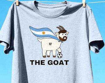 Grappig voetbalgeit T-shirt, Argentinië voetbalfanshirt, cadeau voor voetballiefhebbers, geit graphic Tee, leuke sportkleding, voetbalfanshirt