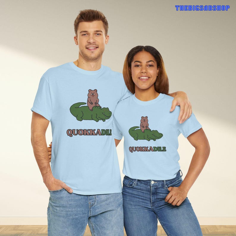 Quokkadile Unisex T-Shirt, Quokka Shirt, Crocodile Shirt, Quokka, Quokka Print, Quokka Clipart, Crocodile, Quokka Puns, Crocodile Print Light Blue