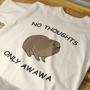 No Thoughts Only Awawa Unisex T-Shirt, Hyrax Shirt, Hyrax Art, Cute Hyrax, Angry Hyrax, Hyrax Meme, Hyrax Awawa, Hyrax Lovers Gift