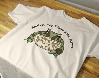 Grappig shirt Pacman Frog, broer mag ik wat wormen hebben, grappig Ceratophrys-T-shirt, cadeau kikker minnaar, T-shirt exotisch huisdiereigenaar, cadeau Fat Frog