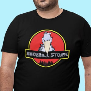 Jurassic Shoebill Stork Unisex T-Shirt, Funny Shoebill Shirt, Shoebill Stork Lovers, Shoebill Stork Dinosaur Art, Unique Gift for Bird Lover