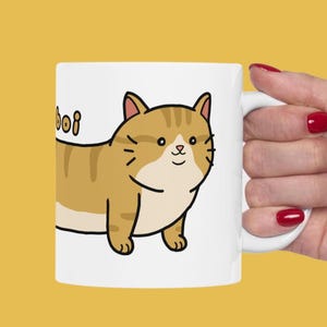 Long Boi Orange Cat Ceramic Mug, Oye Cat Meme Mug, Orange Cat Mug, Cute Tabby Cat, Gift for Cat Lover, Cat Meme Mug