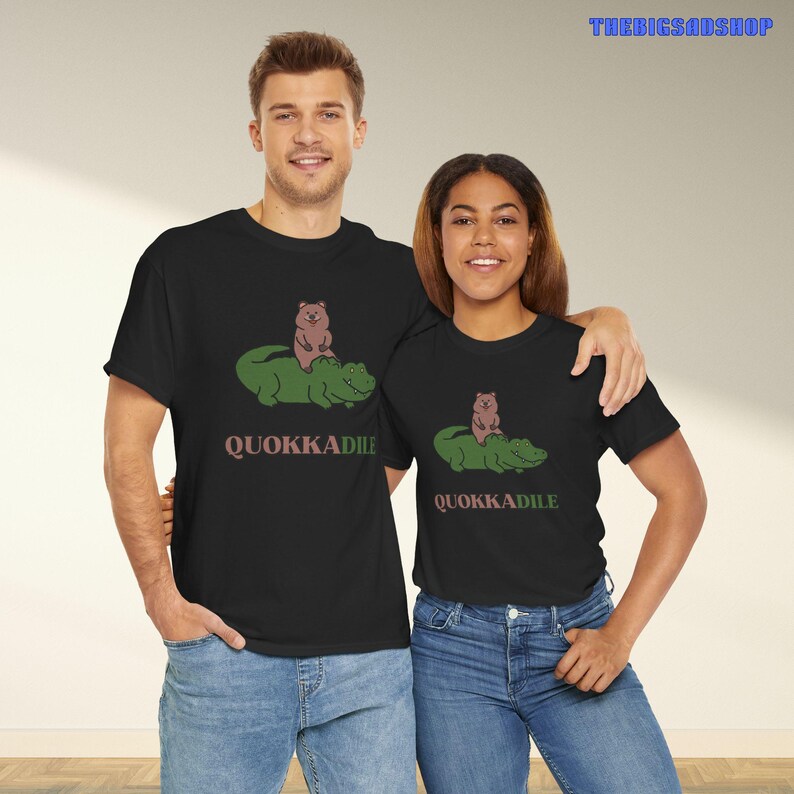Quokkadile Unisex T-Shirt, Quokka Shirt, Crocodile Shirt, Quokka, Quokka Print, Quokka Clipart, Crocodile, Quokka Puns, Crocodile Print Black