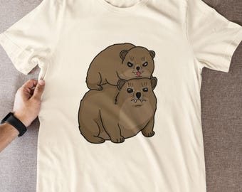 Stacked Hyrax T-Shirt, Funny Hyrax Meme Tee, Cute Hyrax Birthday Gift, Cute Hyrax Awawa Meme T-Shirt, Rock Hyrax Lover, Funny Animal Tee