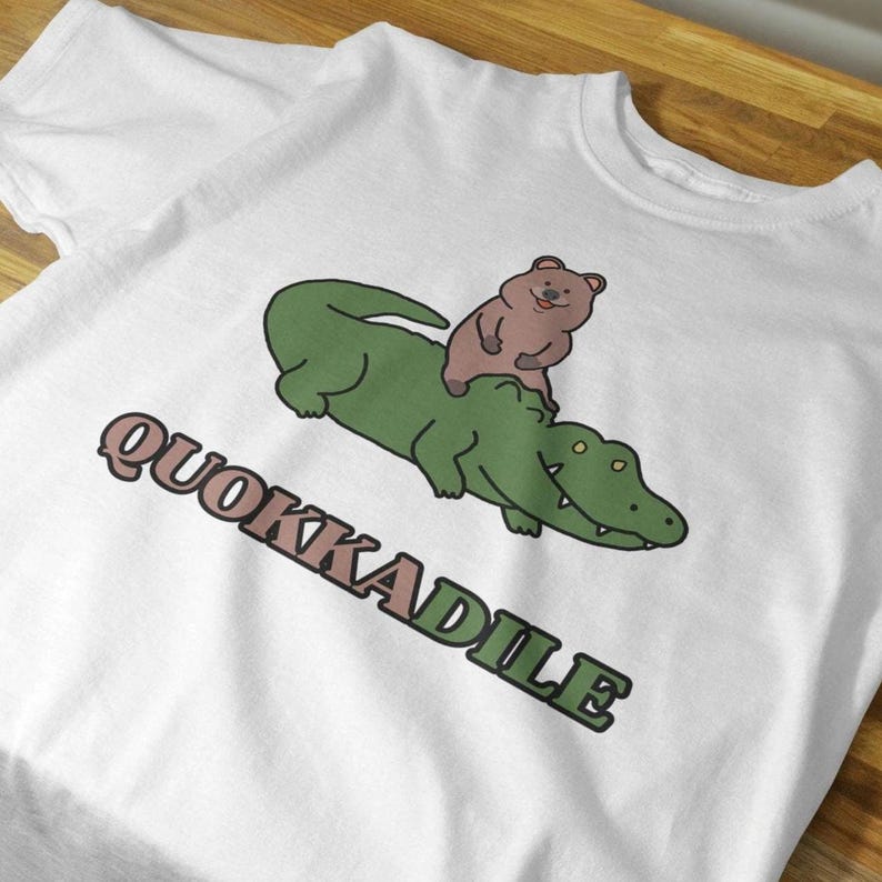 Quokkadile Unisex T-Shirt, Quokka Shirt, Crocodile Shirt, Quokka, Quokka Print, Quokka Clipart, Crocodile, Quokka Puns, Crocodile Print image 1