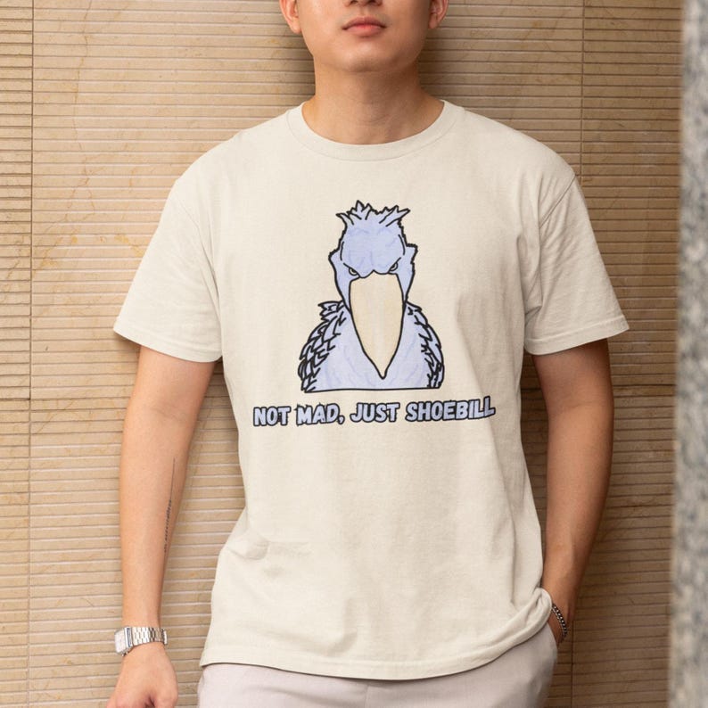 Not Mad, Just Shoebill Unisex T-Shirt, Funny Shoebill Shirt, Shoebill Stork Lovers, Shoebill Stork Dinosaur Art, Unique Gift for Bird Lovers image 3