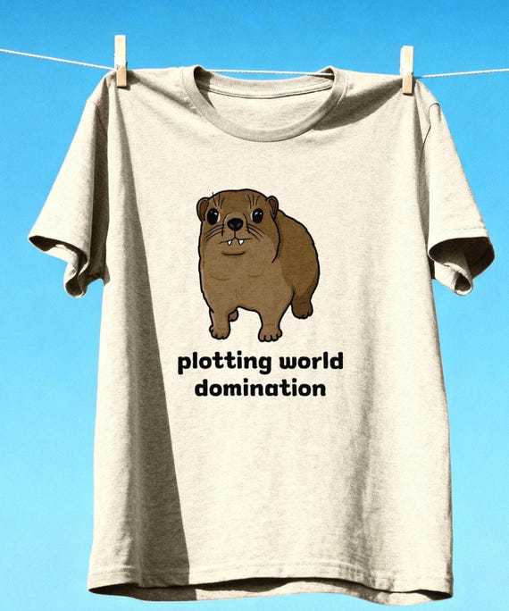 Hyrax Shirt Plotting World Domination, Funny Hyrax Meme Tee, Funny Animal Meme Shirt, Cute Hyrax Awawa Meme T-Shirt, Rock Hyraxes Lover