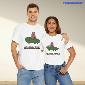 Quokkadile Unisex T-Shirt, Quokka Shirt, Crocodile Shirt, Quokka, Quokka Print, Quokka Clipart, Crocodile, Quokka Puns, Crocodile Print White