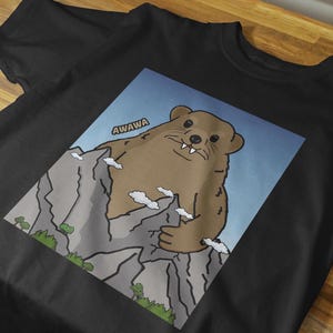 Hyrax Titan Awawa Unisex T-Shirt, Hyrax Shirt, Hyrax Art, Cute Hyrax, Angry Hyrax, Hyrax Meme, Hyrax Scream, Angry Hyrax, Awawa, Hyraxes Tee