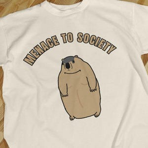 Bedrohung für die Gesellschaft Unisex T-Shirt, Murmeltier-Liebhaber, Murmeltier-Shirt, Murmeltier-Meme, Murmeltier-Nagetier, niedliches Murmeltier-T-Stück, Murmeltier-Geschenke, lustiges Murmeltier-T-Stück