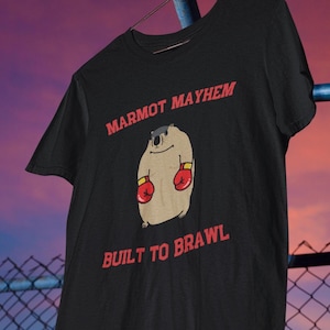 Marmot Mayhem Unisex T-Shirt, Marmot Lovers, Marmot Shirt, Marmot Memes, Marmot Boxing, Cute Marmot Tee, Marmot Gifts, Funny Marmot Fighting