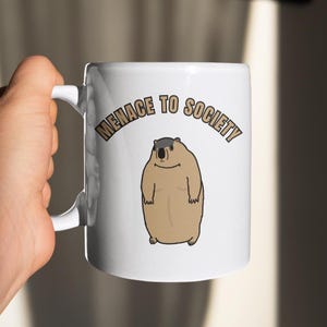 Marmot Menace To Society Ceramic Mug, Marmot Lovers, Marmot Mug, Marmot Meme, Cute Marmot Mug, Marmot Gifts, Funny Marmot Mug, Chonky Marmot