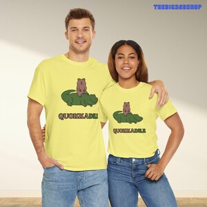 Quokkadile Unisex T-Shirt, Quokka Shirt, Crocodile Shirt, Quokka, Quokka Print, Quokka Clipart, Crocodile, Quokka Puns, Crocodile Print Cornsilk