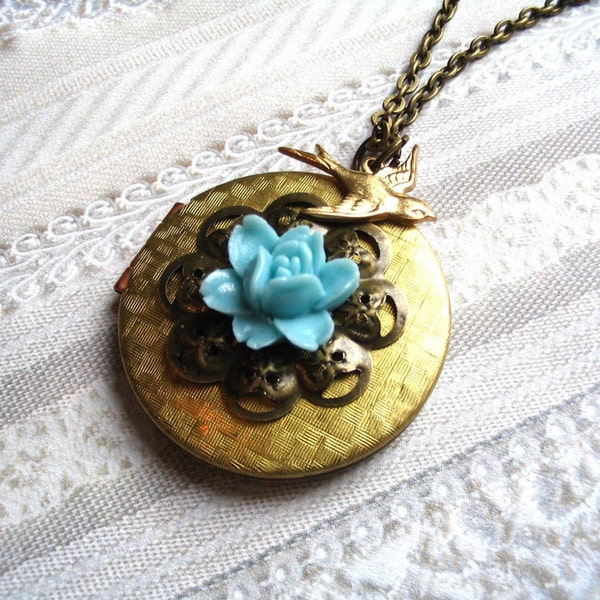 Blue  Rose Locket
