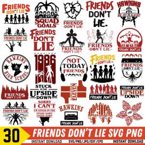 Friends Don’t Lie SVG PNG JPEG, Eleven Svg, Silhouette and Cricut compatible Cut Files, Friends Quote Cut Files,(Digital Download)