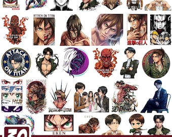 Attack On Titan Png Bundle, Eren Yeager Levi Ackerman Mikasa Ackerman Armin Arlert PNG, Attack On Titan Clipart, AOT Anime Png, For Cricut
