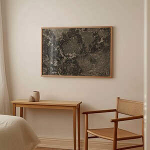 Schwarz-Weiß-Kunstdruck, minimalistischer Satellitendruck, Luftbild in sanften Tönen für Wohnzimmer, von der Natur inspiriertes Dekor, Kanada