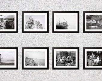 Black & White Postcard Photos, Analog to Digital, Travel Wall Art, Custom Print, Vintage Decor, 35mm, Instant Download, monochrome wall art