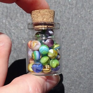Off-round Miniature Glass Marbles - Mini Bottle of Glass Marbles ...