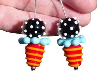 Fun and Colorful Lampwork Bead Stack Earrings | 035