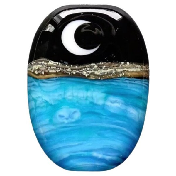 Moon Focal Bead (1), Lampwork Beads for Jewelry 011