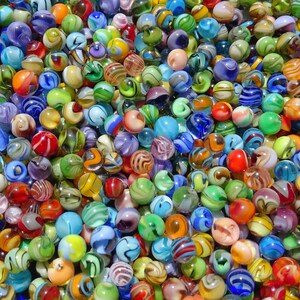 Off-round Miniature Glass Marbles - Mini Bottle of Glass Marbles ...