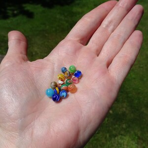 Off-round Miniature Glass Marbles - Mini Bottle of Glass Marbles ...