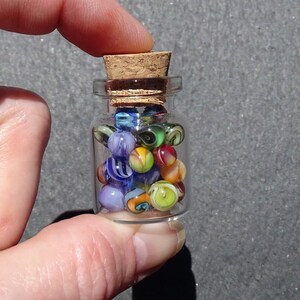 Off-round Miniature Glass Marbles - Mini Bottle of Glass Marbles ...