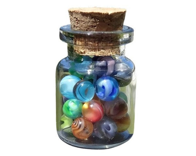 Off-round Miniature Glass Marbles - Mini Bottle of Glass Marbles ...