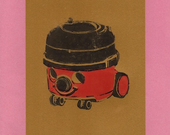 LIMITED! Henry Hoover Linocut on Gold Card