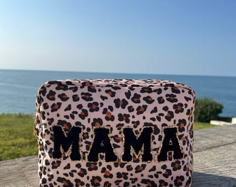 Personalised Leopard Print Makeup Bag: Custom Travel Toiletry Pouch