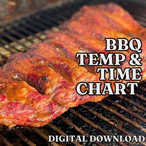 BBQ Temperature & Time Chart: Grill Smoker Guide (Digital Download)