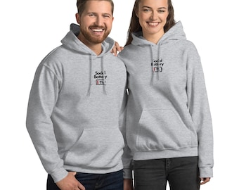 Sudadera con capucha Social Battery 1%: Sudadera con gráfico divertido de introvertido