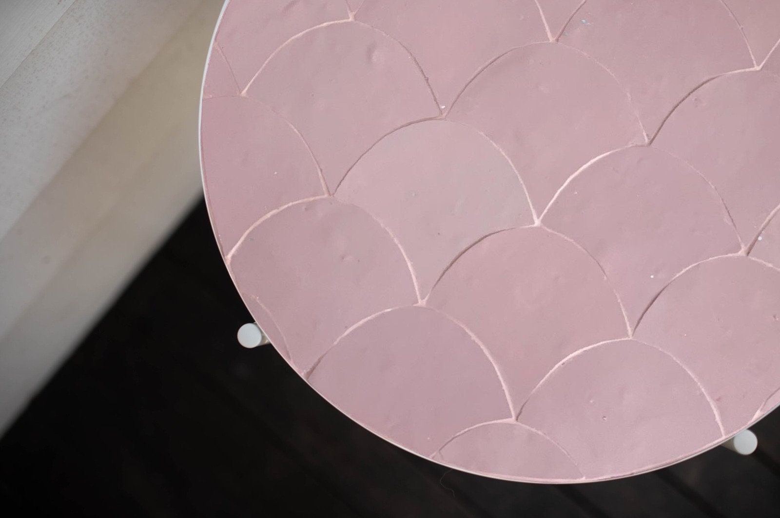 Pink Coffee Table, Custom Mosaic Table With Iron Legs, Moroccan Zellige ...