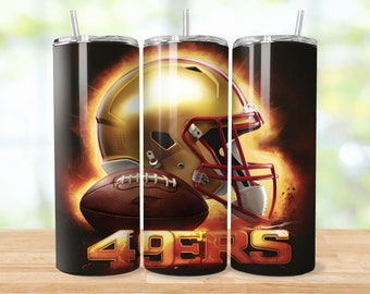 San Francisco 20oz Skinny Tumbler Wrap PNG, Sport 20oz Tumbler PNG, Mascot Sublimation Tumbler PNG Digital Download, Football Tumbler