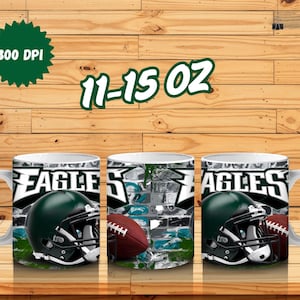 Philadelphia Mug Wrap 11oz 15oz PNG, Sports Mascot Sublimation Mug Design, Mug PNG Digital Download, Mug Wrap for Sublimation, Football Mug
