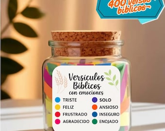 Spanish DIY Color Coded Bible Verse Jar Kit, Read Me When Jar, Printable Scriptures, Christian Gift Instant Download - Do It Yourself, DIY