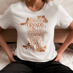 Spanish Bible Verse - Frases religiosas T-Shirt Motivational Quote PNG Inspirational Christian Tee Design Digital Download