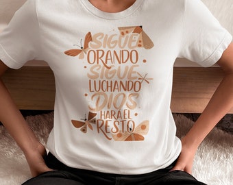 Spanish Bible Verse - Frases religiosas T-Shirt Motivational Quote PNG Inspirational Christian Tee Design Digital Download