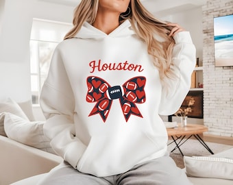 Houston Coquette Football png, Football Bow png, Football mom png, Football png, Game Day, Fall Football png, Football Season Png