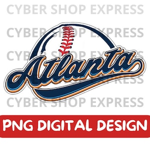 Baseball PNG - Trendy Summer PNG - Sublimation - Digital Design - Atlanta Baseball Png - Atlanta Png - Baseball Shirts