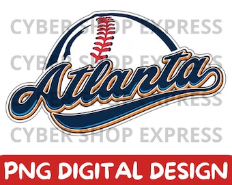 Baseball PNG - Trendy Summer PNG - Sublimation - Digital Design - Atlanta Baseball Png - Atlanta Png - Baseball Shirts